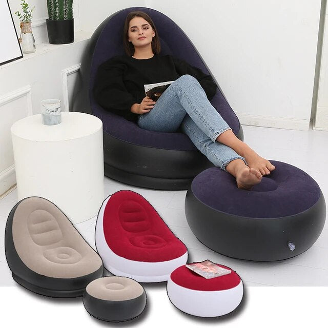 SILLÓN INFLABLE con Apoya Pies